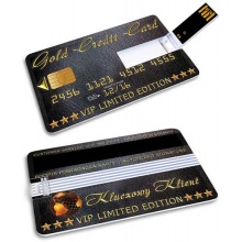 KIBA-012: Gold Credit Card - GROZER Karta 16GB USB 2.0 + 5 x ETUI RFID