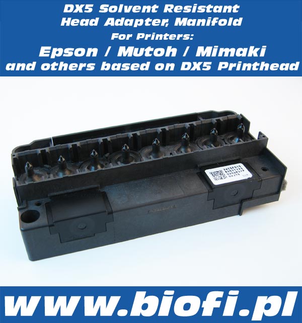 DX5 Solvent Resistant Head Adapter, Manifold Epson Base