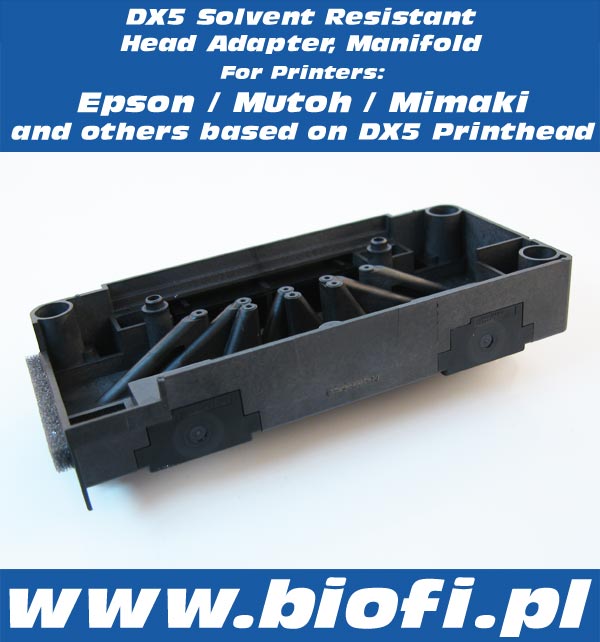 DX5 Solvent Resistant Head Adapter, Manifold Epson Base