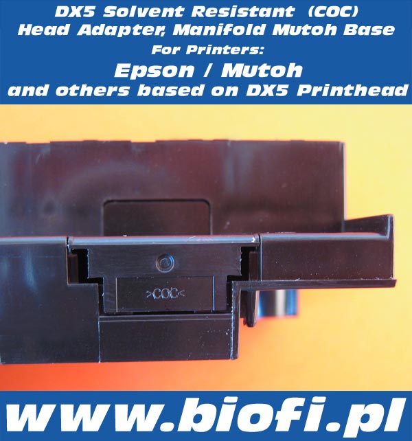 DX5 Solvent Resistant Head Adapter, Manifold Mutoh Base