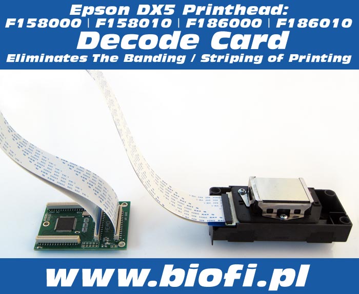 Decoding card for Epson DX5 Printhead Models: F158000 / F158010 / F186010 / F186000