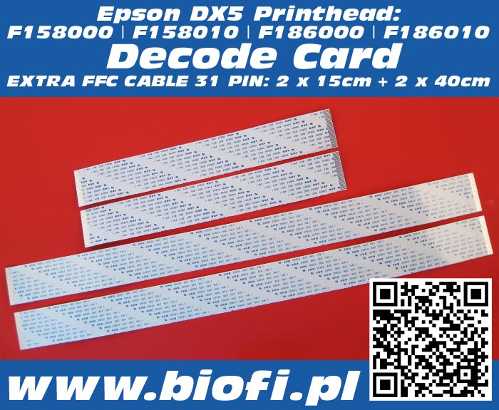 Decoding card for Epson DX5 Printhead Models: F158000 / F158010 / F186010 / F186000