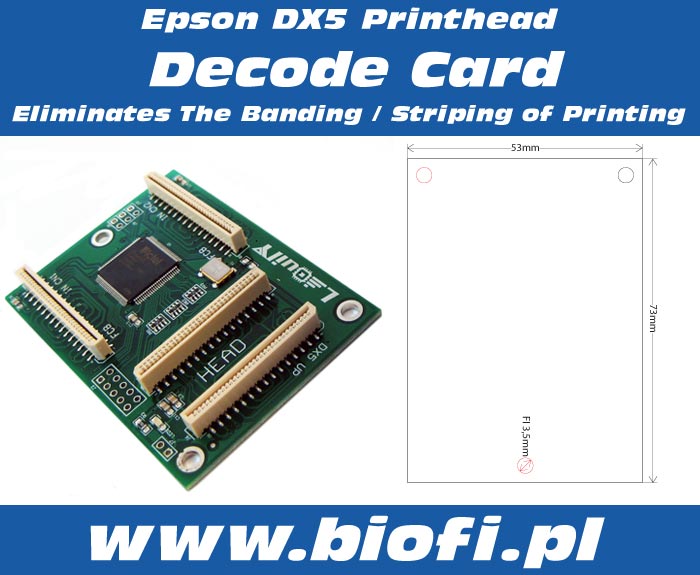Decoding card for Epson DX5 Printhead.