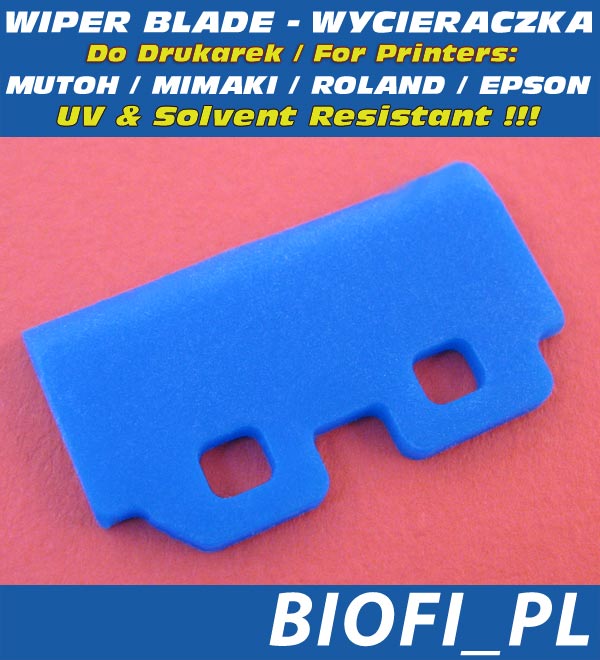 Wiper Blade - Wycieraczka, Odporna na Solvent / Solvent Resistant - Do drukarek: Roland, MUTOH, Mimaki, EPSON