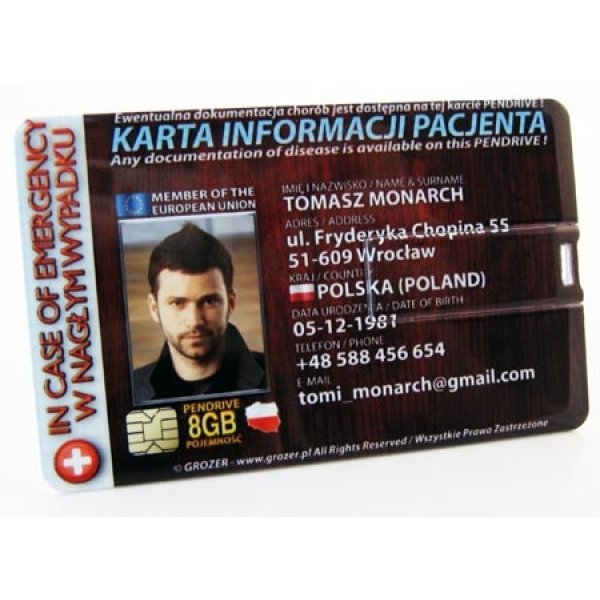 32GB Karta Pendrive USB 2.0 - Ratująca Życie - Karta ICE