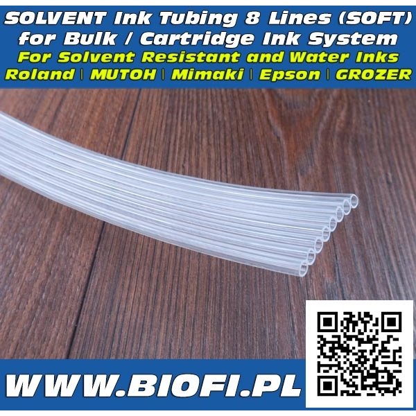 4mm x 3mm x 8 Linie - Przewody Solventowe do Tuszy