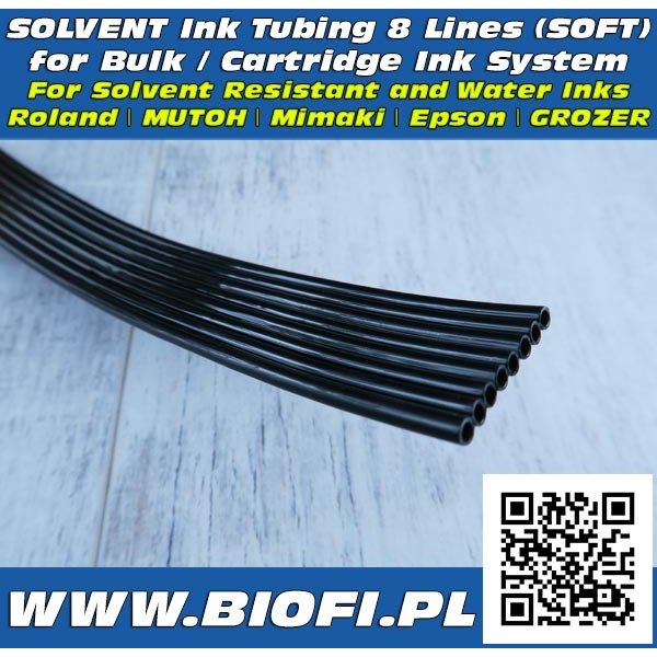 4mm x 3mm x 8 Linie - - Przewody Solventowe i UV do Tuszy
