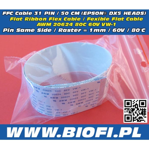 FFC Cable 31 PIN 50 CM - Taśma Sygnałowa FFC EPSON DX5
