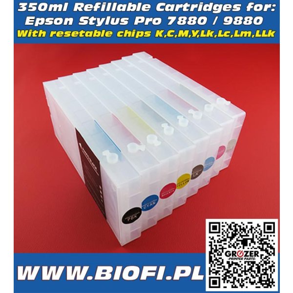 Cartridge Refillable 350ml Epson Stylus Pro 7880-9880