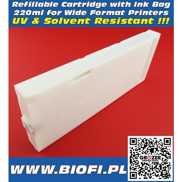 Ink Bag Cartridge Refillable 220ml Solvent and UV