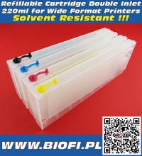 4 x Cartridge Refillable 220ml Solvent Double Inlet