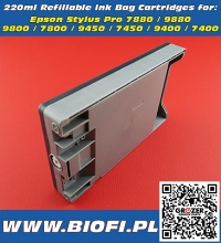 Ink Bag Cartridge Refillable Epson 9880, 7880 220ml Solvent and UV