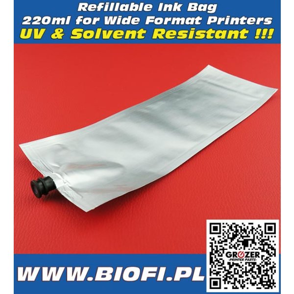 Ink Bag Refillable 220ml Solvent and UV