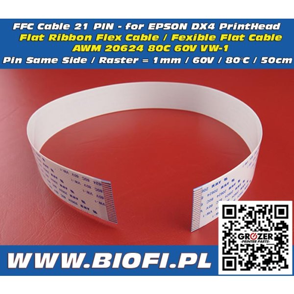 FFC Cable 21 PIN 50 CM - Taśma Sygnałowa FFC EPSON DX4