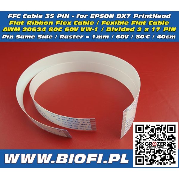 FFC Cable 35 PIN 40 CM - Taśma Sygnałowa FFC Dzielona PSS EPSON DX7