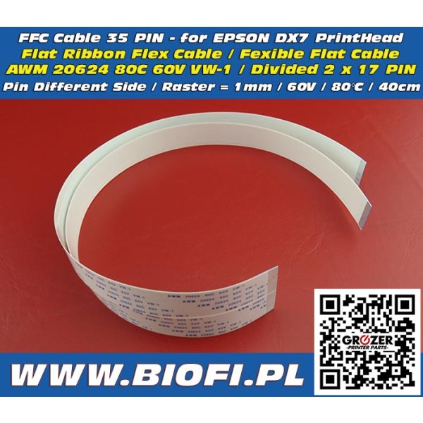 FFC Cable 35 PIN 40 CM - Taśma Sygnałowa FFC Dzielona PDS EPSON DX7