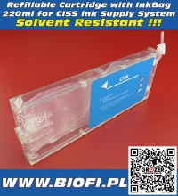 Ink Bag Cartridge CISS System 220ml Solvent