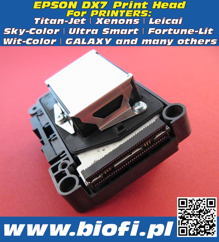 Głowica Drukująca EPSON DX7 PRINT HEAD GROZER PRINTER PARTS: GPP-0200EPS PrintHead for Printers: Titan-Jet, Xenons, Leicai, Sky-Color, Ultra Smart, Fortune-Lit, Wit-Color, GALAXY