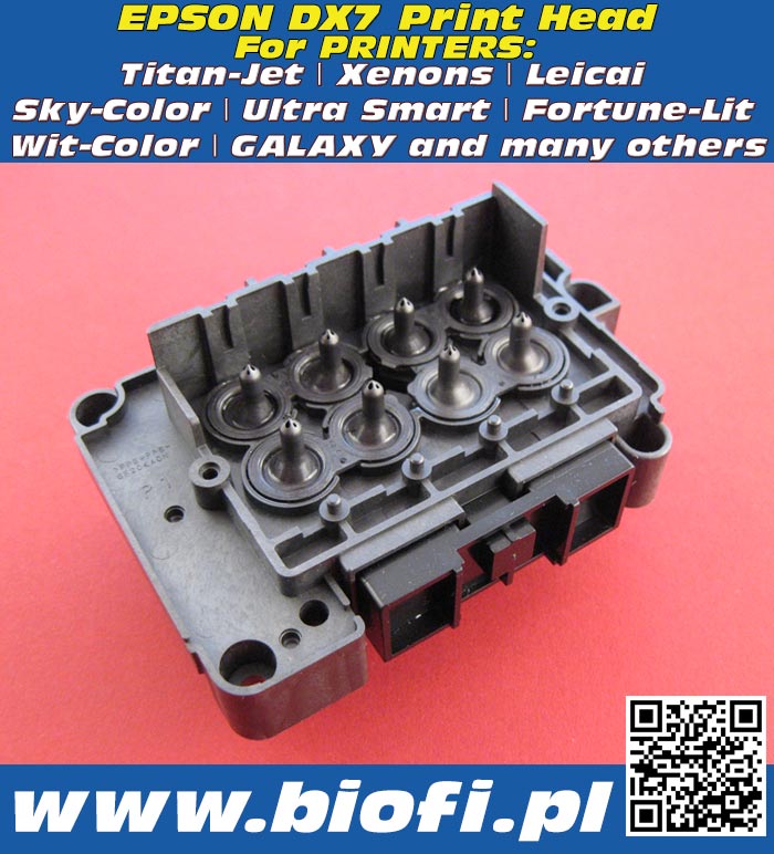 Głowica Drukująca EPSON DX7 PRINT HEAD GROZER PRINTER PARTS: GPP-0200EPS PrintHead for Printers: Titan-Jet, Xenons, Leicai, Sky-Color, Ultra Smart, Fortune-Lit, Wit-Color, GALAXY