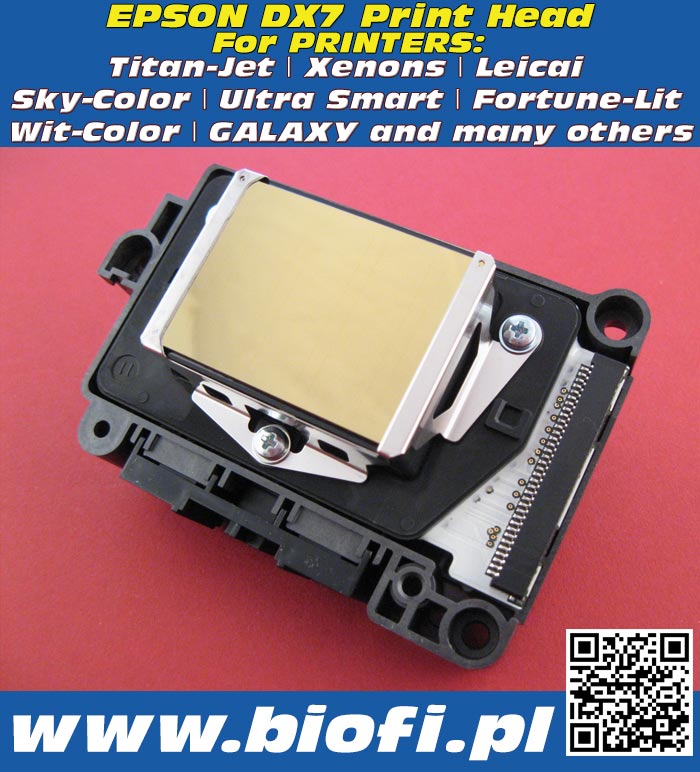 Głowica Drukująca EPSON DX7 PRINT HEAD GROZER PRINTER PARTS: GPP-0200EPS PrintHead for Printers: Titan-Jet, Xenons, Leicai, Sky-Color, Ultra Smart, Fortune-Lit, Wit-Color, GALAXY