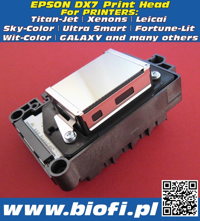 Głowica Drukująca EPSON DX7 PRINT HEAD GROZER PRINTER PARTS: GPP-0200EPS PrintHead for Printers: Titan-Jet, Xenons, Leicai, Sky-Color, Ultra Smart, Fortune-Lit, Wit-Color, GALAXY