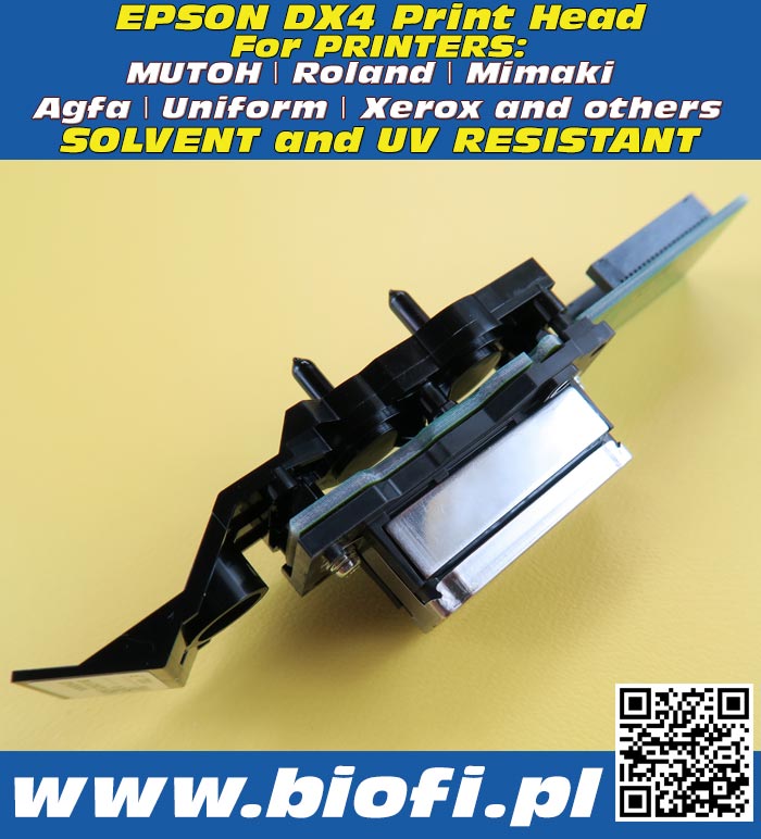 EPSON DX4 PrintHead Solvent Resistant - Głowica Drukująca EPSON DX4 - Wersja Solwentowa for MUTOH, Mimaki, Roland