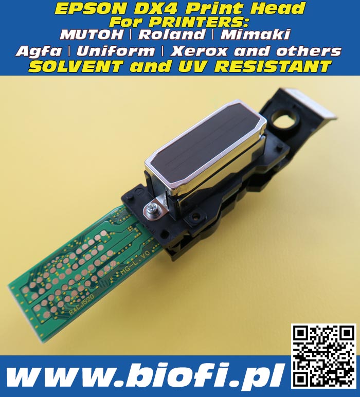 EPSON DX4 PrintHead Solvent Resistant - Głowica Drukująca EPSON DX4 - Wersja Solwentowa for MUTOH, Mimaki, Roland