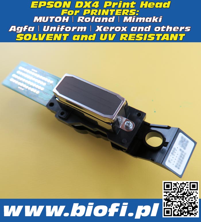 EPSON DX4 PrintHead Solvent Resistant - Głowica Drukująca EPSON DX4 - Wersja Solwentowa for MUTOH, Mimaki, Roland