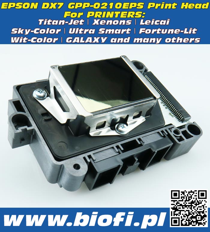 Głowica Drukująca EPSON DX7 PRINT HEAD GROZER PRINTER PARTS: GPP-0210EPS PrintHead for Printers: Titan-Jet, Xenons, Leicai, Sky-Color, Ultra Smart, Fortune-Lit, Wit-Color, GALAXY