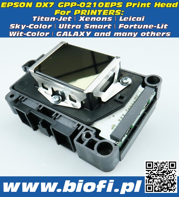 Głowica Drukująca EPSON DX7 PRINT HEAD GROZER PRINTER PARTS: GPP-0210EPS PrintHead for Printers: Titan-Jet, Xenons, Leicai, Sky-Color, Ultra Smart, Fortune-Lit, Wit-Color, GALAXY