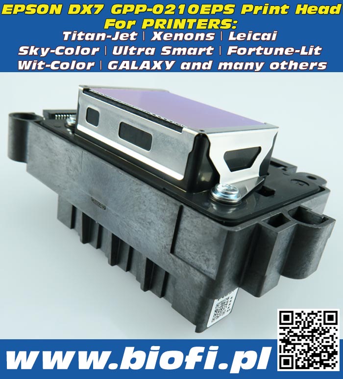 Głowica Drukująca EPSON DX7 PRINT HEAD GROZER PRINTER PARTS: GPP-0210EPS PrintHead for Printers: Titan-Jet, Xenons, Leicai, Sky-Color, Ultra Smart, Fortune-Lit, Wit-Color, GALAXY