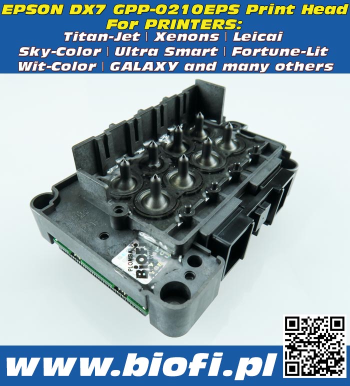 Głowica Drukująca EPSON DX7 PRINT HEAD GROZER PRINTER PARTS: GPP-0210EPS PrintHead for Printers: Titan-Jet, Xenons, Leicai, Sky-Color, Ultra Smart, Fortune-Lit, Wit-Color, GALAXY