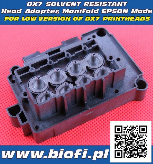 Adapter, Kapturek do Głowicy DX7 - Wersja Solwentowa, Solvent Resistant Head Adapter, Manifold EPSON DX7 Printheads