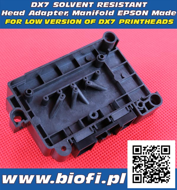 Adapter, Kapturek do Głowicy DX7 - Wersja Solwentowa, Solvent Resistant Head Adapter, Manifold EPSON DX7 Printheads