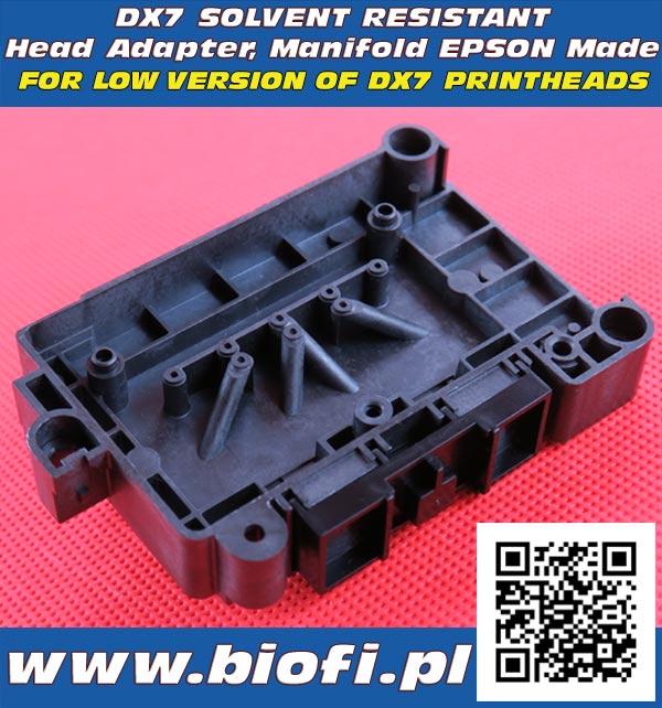 Adapter, Kapturek do Głowicy DX7 - Wersja Solwentowa, Solvent Resistant Head Adapter, Manifold EPSON DX7 Printheads