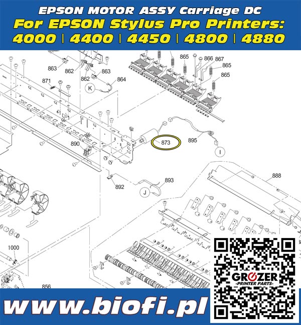 EPSON Stylus Pro 
MOTOR ASSY Carriage DC - Silnik Przesuwu Karetki Drukującej - GROZER PRINTERS Parts
