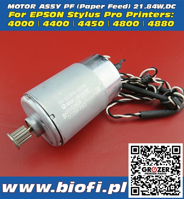 EPSON Stylus Pro 
MOTOR ASSY PF (Paper Feed) 21.84W,DC - Silnik Przesuwu Papieru (Mediów) Oś Y - GROZER PRINTERS Parts