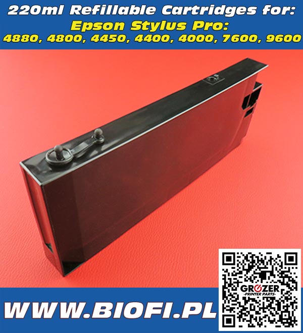 Refillable Cartridges 2220ml Epson Stylus Pro 4880, 4800, 4450, 4400, 4000, 7600, 9600
