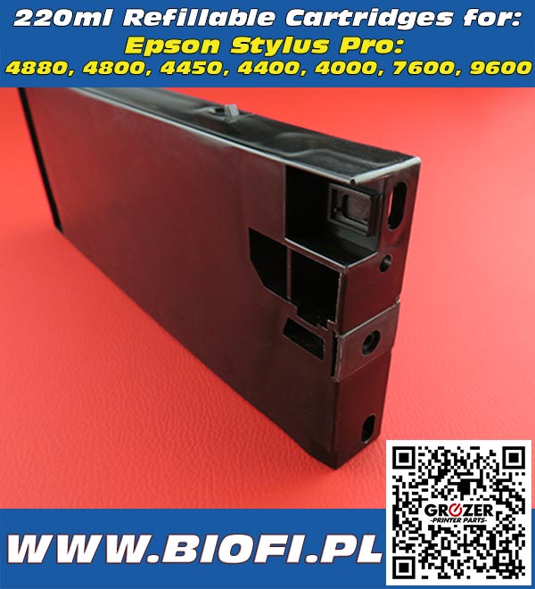 Refillable Cartridges 2220ml Epson Stylus Pro 4880, 4800, 4450, 4400, 4000, 7600, 9600