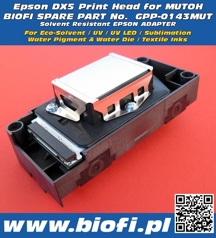 EPSON DX5 PrintHead for MUTOH, GPP-0143MUT, Solvent Resistant