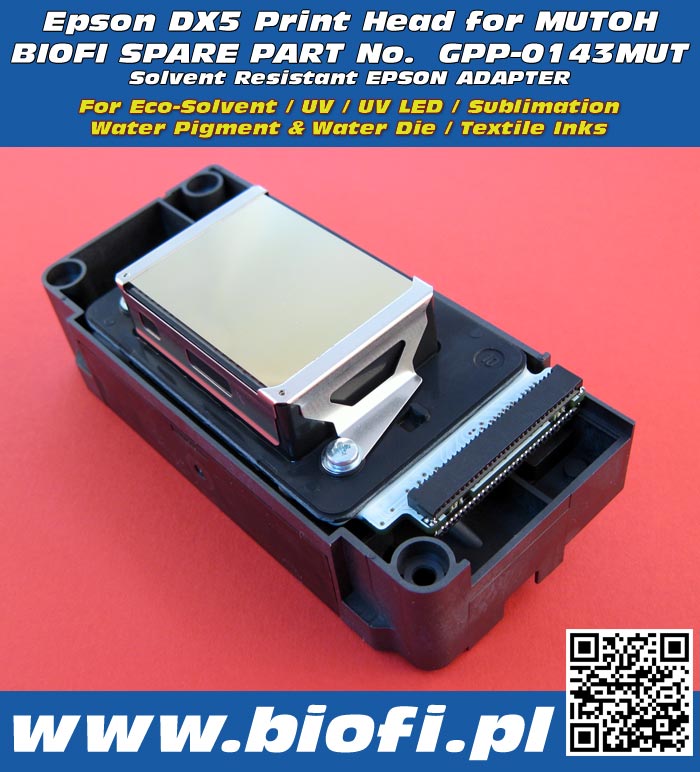 EPSON DX5 PrintHead for MUTOH, GPP-0143MUT, Solvent Resistant