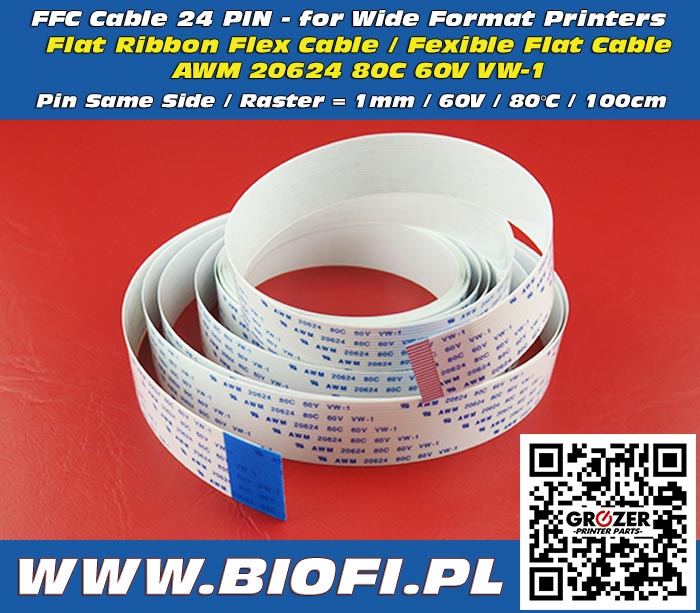 FFC Cable 24 PIN 100cm - for Wide Format Printers