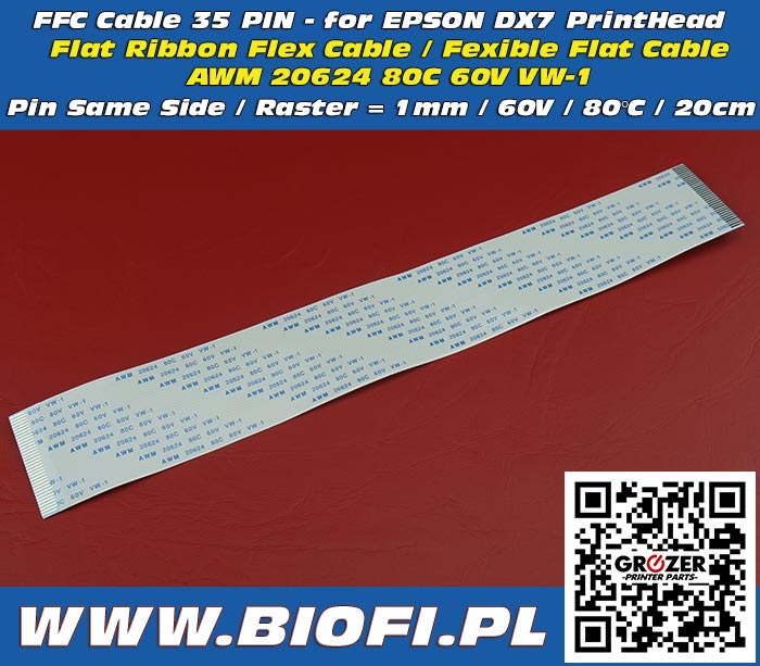 FFC Cable 35 PIN 20 CM - for EPSON DX7 Print Head
