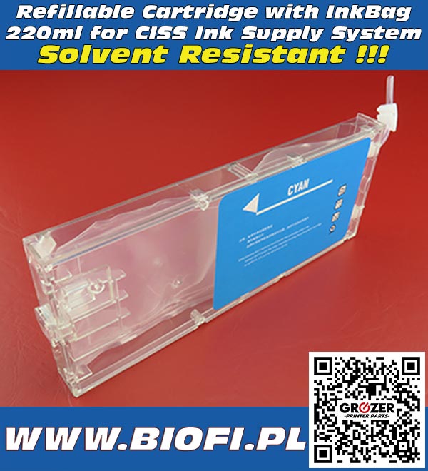 Refillable Ink Bag Cartridge 220ml for CISS SYSTEM Solvent MUTOH MIMAKI ROLAND China Printers
