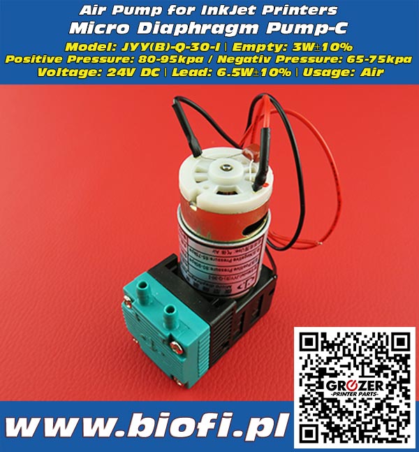 Micro Diaphragm Pump-B Model: JYY(B)-Y-30-I - Grozer Printer Parts - www.biofi.pl