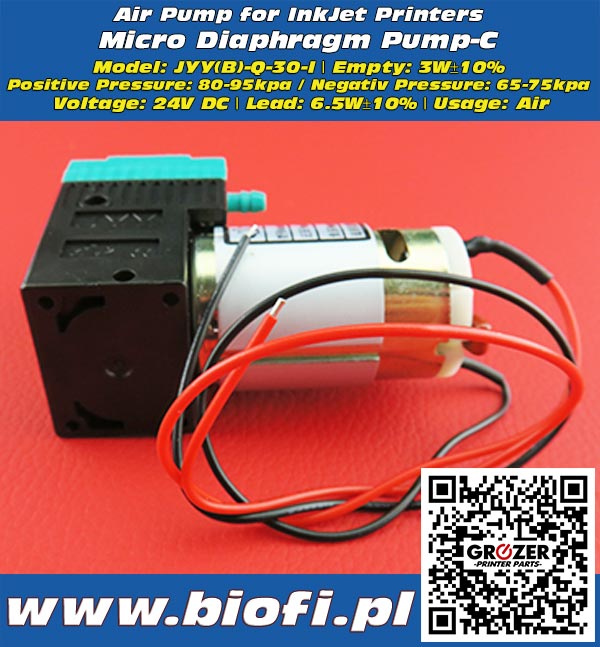 Micro Diaphragm Pump-B Model: JYY(B)-Y-30-I - Grozer Printer Parts - www.biofi.pl