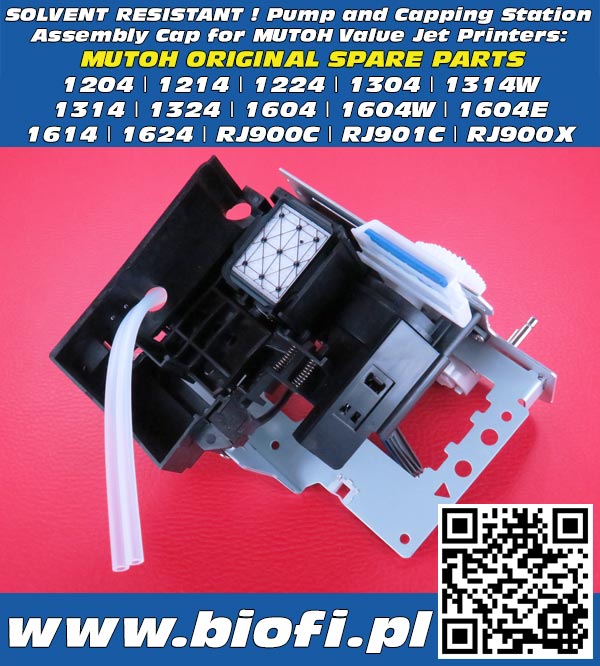 Original Capping Station Solvent Version for Mutoh Value Jet: Mutoh Value Jet 1204, 1214, 1224, 1304, 1314, 1304W, 1314, 1324, 1604, 1604E, 1604W, 1608, 1614, 1624, RJ900C, RJ901C