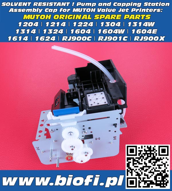 Original Capping Station Solvent Version for Mutoh Value Jet: Mutoh Value Jet 1204, 1214, 1224, 1304, 1314, 1304W, 1314, 1324, 1604, 1604E, 1604W, 1608, 1614, 1624, RJ900C, RJ901C