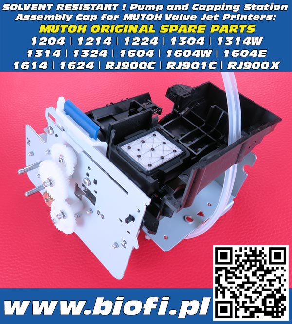 Original Capping Station Solvent Version for Mutoh Value Jet: Mutoh Value Jet 1204, 1214, 1224, 1304, 1314, 1304W, 1314, 1324, 1604, 1604E, 1604W, 1608, 1614, 1624, RJ900C, RJ901C