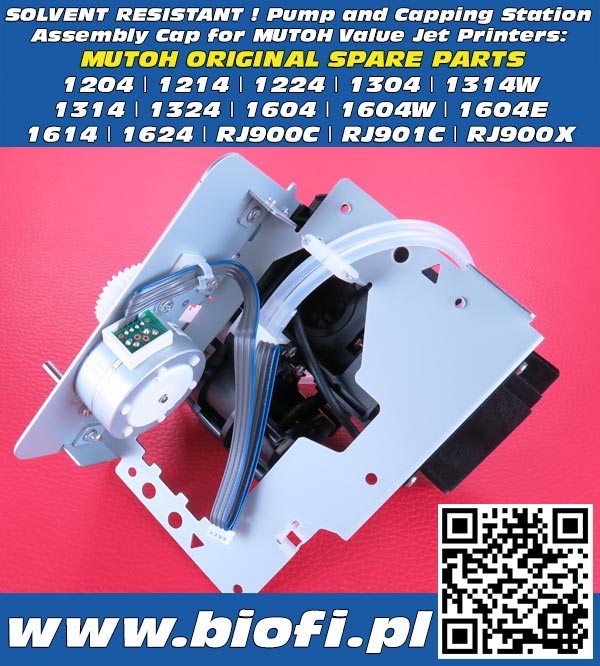 Original Capping Station Solvent Version for Mutoh Value Jet: Mutoh Value Jet 1204, 1214, 1224, 1304, 1314, 1304W, 1314, 1324, 1604, 1604E, 1604W, 1608, 1614, 1624, RJ900C, RJ901C